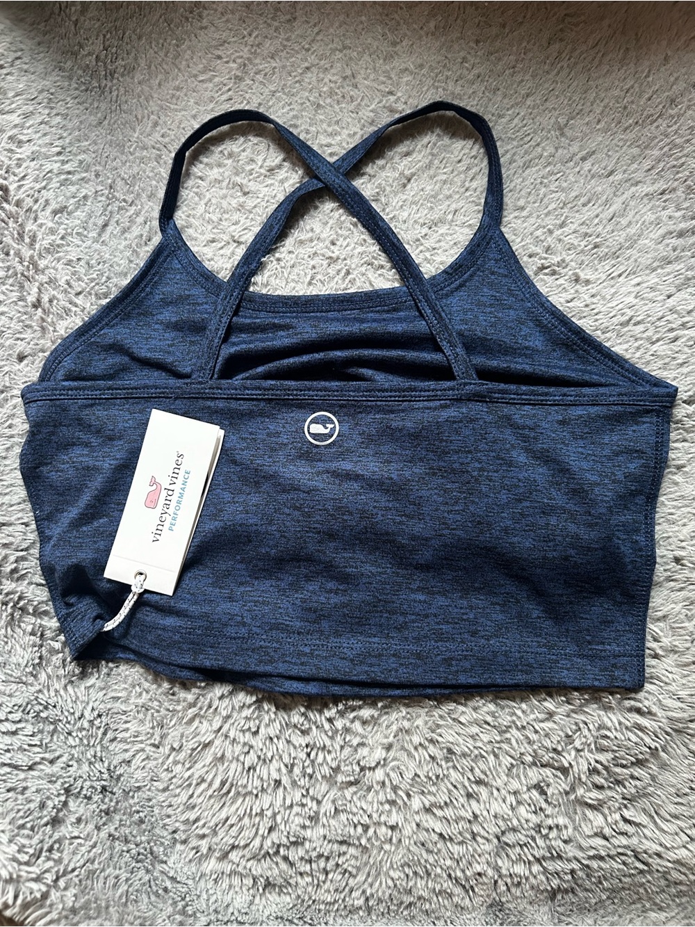 Vineyard Vines Navy Blue Heather Crossback sport bra